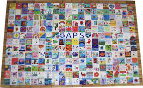 Children S Art Work On Ceramic Tiles Arranged Together They Created A Large Mural And A Beautiful Feature In Mosaic Murals Community Art Projects School Mural