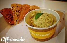 Time To Beat The Heat With Some Ice Cream And The Fun Gets Double When Its A Savoury Ice Cream The Hummus Flavored Ice Food Pictures Food Hummus Flavors