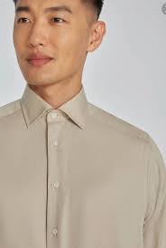 Jack Victor Chambray Button-Up Shirt in Oatmeal at Nordstrom, Size X-Large