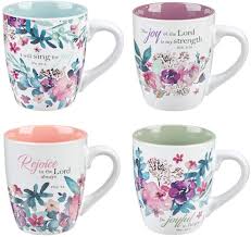 Suitable for serving hot or cold drinks such as coffee, latte, cappuccino, tea, ice cream frapes or any other drink. Buy Christian Art Gifts Ceramic Coffee Tea Mug Set For Women Rejoice Watercolor Flowers Design Bible Verse Mug Set Boxed Set 4 Coffee Cups Online In Turkey B0748cy1fr