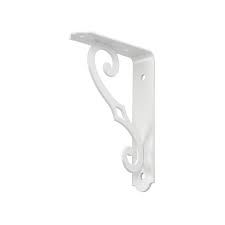 Metal awning brackets decorative window support ideas. Hyper Tough 5 X 3 1 2 Inch White Metal Decorative Shelf Bracket Walmart Com Walmart Com
