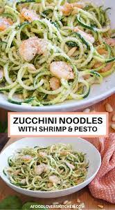 Zucchini Noodles With Pesto And Shrimp Zucchini Noodles With Pesto Homemade Pesto Recipe Zucchini Noodle Recipes