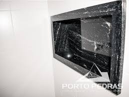 Nicho Do Banheiro Em Granito Preto Via Lactea Granito Para Banheiro Decoracao Do Banheiro Nicho Banheiro