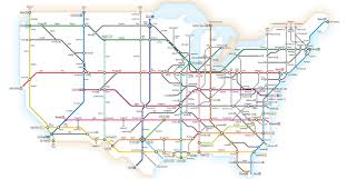 See The Routes Of U S Interstate Highways Plotted In An Intuitive And Elegant Fashion In This Transit Styled Map Subway Map Transit Map Interstate Highway