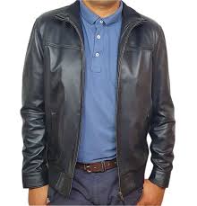 Blouson en daim daim chèvre velours bleu marine. Blouson Cuir Bleu Marine Pour Homme