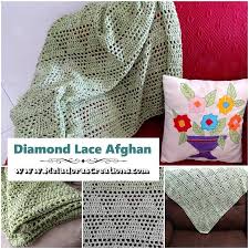 This crochet shawl pattern is designed with the beginner in mind. Crochet Diamond Mesh Diamond Lace Afghan Free Crochet Pattern And Tutorial Filet Crochet Afghan Meladora S Creations