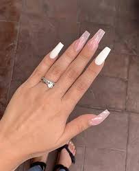 Selenajasminnn Nailvisions Nail Ideas Rose Quartz Nails White Acrylic Nails Square Acrylic Nails Square long french nails white clear color nails black. square acrylic nails