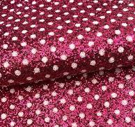Hot Pink Polka Dot Chunky Glitter Print Canvas Faux Leather ...