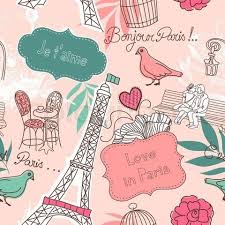 Vector Of Paris Wallpaper Cartoon Paris Wallpaper Paris Love Paris Patterns