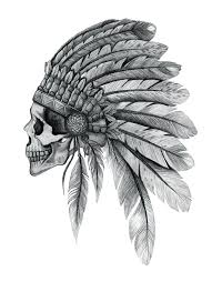 Indian Chief Skull Art Print By Nzfinch X Small Indian Skull Tattoos Indian Headdress Tattoo Indian Tattoo