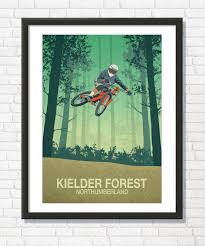 Kielder Forest Mountain Bike Trail Poster Etsy Mountain Bike Trails Forest Mountain Bike Trails