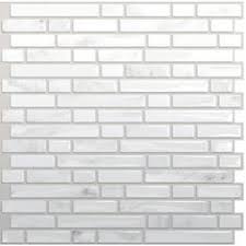 Self Stick Tiles From Lowe S Removable With Hair Dryer Easy Way To Do A Cheap Backsplash Or Cover Old Ti Smart Tiles Self Adhesive Wall Tiles Stick On Tiles