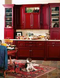red kitchen cabinets, kitchen color red