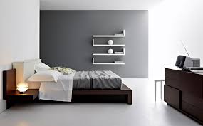 Simple bedroom interior in modern minimalist design style with double bed, bedside tables and floor lamps. Simple Bedroom Interior Design Ideas House Decor Interior