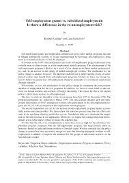 So how do you claim for the. Pdf Self Employment Grants Vs Subsidized Employment Is There A Difference In The Re Unemployment Risk