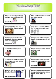 Embarrassing Questions This Or That Questions Embarrassing Speaking Activities