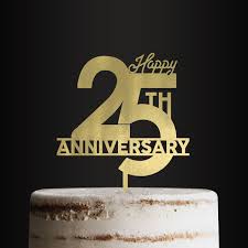 Happy 25th Anniversary Cake Topper Anniversary Cake Topper 25 Anniversary Cake Happy 25th Anniversary Personalized Cake Toppers