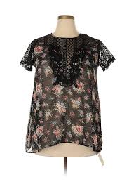 Details About Nwt Loralette Women Black Short Sleeve Blouse 1x Plus