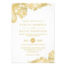 Elegant White Gold Lace Pattern Formal Wedding Card White Wedding Invitations Gold Wedding Invitations Elegant Wedding Invitations