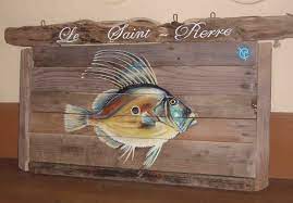 fish art driftwood art fish painting