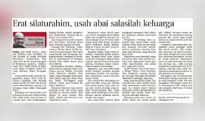 Makanya untuk para ibu ibu, jangan merasa terdzalimi dengan hal ini, karena kita harus tarik sejarah ibu bisa menikah dengan si suami, apakah atas dasar cinta kepada allah swt, atau hanya sebatas (wajah, jabatan, materi, atau nafsu belaka). Erat Silaturahim Usah Abai Salasilah Keluarga