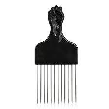 2.made of metal material, not rust, durable to use for a long time. Cestomen Professional Wide Teeth Fist Shape Black Handle Afro Pick Hair Comb Metal Salon Comb Combs Aliexpress