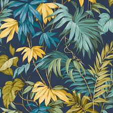 .wallpaper tropical, wallpaper, tools & accessories ,holden wonderland black 91193 wallpaper tropical foliage exotichome, furniture & diy, diy alle definities van de staat bekijken ： brand: Grandeco Liane Tropicale Navy Wallpaper 167402 Allen Braithwaite