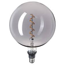 Rollsbo Led Bulb E27 200 Lumen Dimmable Globe Grey Clear Glass Ikea In 2020 Led Bulb Led Light Bulb Bulb