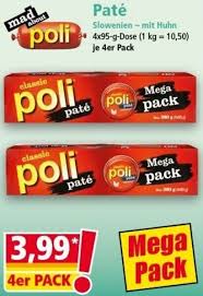Poli Paté 4x95 g Dose Angebot bei Norma