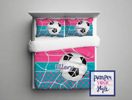 Custom Soccer Comforter Or Duvet Soccer By Pamperyourstyle Soccer Bedding Girls Soccer Bedroom Sports Bedding