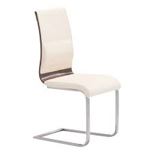 Lowest Price Online On All Zuo Roxboro Faux Leather Dining Chair In Cream 100133 Faux Leather Dining Chairs Leather Dining Chairs Modern Dining Chairs