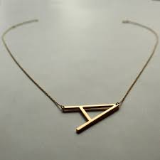 The mini gold pendants make for the perfect layering. 14k Solid Gold Alexis Rose Initial Necklace Customized Big Initial On Abhika Jewels