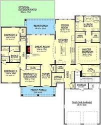 Farmhouse floor plans (or farmhouse style house plans) may feature a porch with simple round or square columns extending to the porch floor, with a balustrade. 100 Home Plan No Formal Dining Remote Master Separate Office Ideas House Floor Plans Dream House Plans House Plans