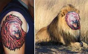 Realistic Lion Tattoo Horrible Tattoos Bad Tattoos Terrible Tattoos