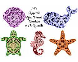 Download Sea Animal Svg Layered Mandala Bundle 5 Designs Seahorse Sea Turtle Seashell Whale And Starfish Sea Animals Mandala Svg Mandala