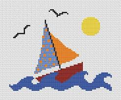 Maybe you would like to learn more about one of these? Boat Cross Stitch Pattern Sailing Counted Cross Stitch Sailboat Yacht Sea Lake Sun Spring Summer Easy Simple Printable Chart Pdf Cross Stitch Patterns Stitch Patterns Cross Stitch Embroidery