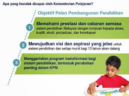 Melahirkan bangsa malaysia yang taat setia dan bersatu padu 2. Pelan Pembangunan Pendidikan Malaysia