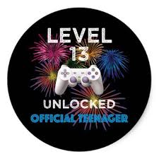 Official teenager 13th birthday level 13 unlocked,quotes, svg, eps, dxf, png, digital download. Level 13 Unlocked Official Teenager Birthday Classic Round Sticker Birthday Stickers Happy Birthday Teenager Happy 13th Birthday