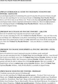 In astrology, the moon is linked to mysticism, energy, and psychic power. Unlock Your Psychic Powers Pdf Pdf Free Download