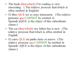 Learn and vocabulary relative clauses spanish with free interactive flashcards. Used As A Relative Pronoun Ppt Download