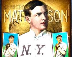 Christy Mathewson Vintage Portrait Rustic Wood 12 x 12 or 18 x 18 Baseball  Card Sign Collage Display in a Rustic Wood Frame- Free Shipping