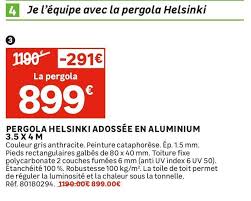 Maybe you would like to learn more about one of these? Promo Pergola Helsinki Adossee En Aluminium 3 5 X 4 M Chez Leroy Merlin