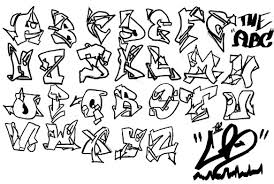 24 gambar grafiti di kertas. Kaligrafi Huruf Abjad Az Dengan