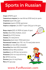 Sports In Russian Learn Russian Russian Language Russian Language Learning