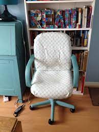 Made Over Argos Office Chair With Annie Sloan Chalk Paint In Provence Clarke Clarke Aqua Annie Sloan Painted Furniture Annie Sloan Chalk Paint Office Chair