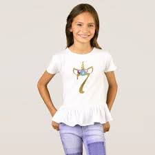 Birthday T Shirt Design Ideas For Girls 7 Years Old Unicorn Birthday Girl For Kids T Shirt Zazzle Com T Shirt Flowers Shirts For Girls Girls Tshirts