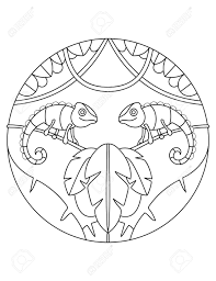 Pokemon mandala coloring pages will be another way to relax with creativity. Chameleon Pattern Illustration With A Chameleon Mandala With Royalty Free Cliparts Vectors And Stock Illustration Image 135144264