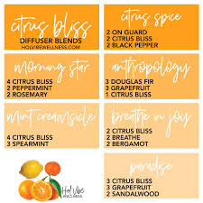 Citrus Bliss Diffuser Blends Diffuser Blends Essential Oil Diffuser Recipes Spa Essential Oils