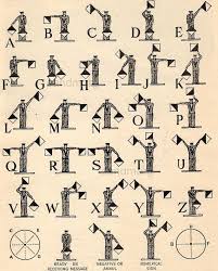 Vintage Chart Of Semaphore System Alphabet Flags By Sandmarg