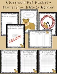 Editable Classroom Pet Packet Hamster With Scribble Black Border